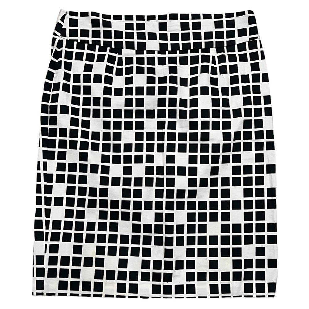 Grace Black White Geometric Print Stretch Pencil Skirt Size 12